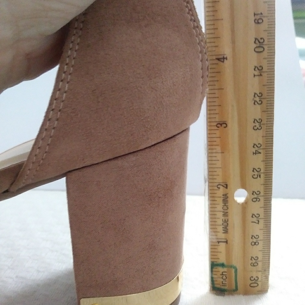 Cute nude sueded 3" sandals - Picture 7 of 7